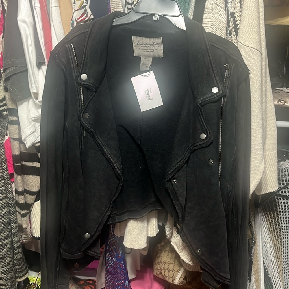 American Rag cropped Moto jacket - Picture 3 of 4